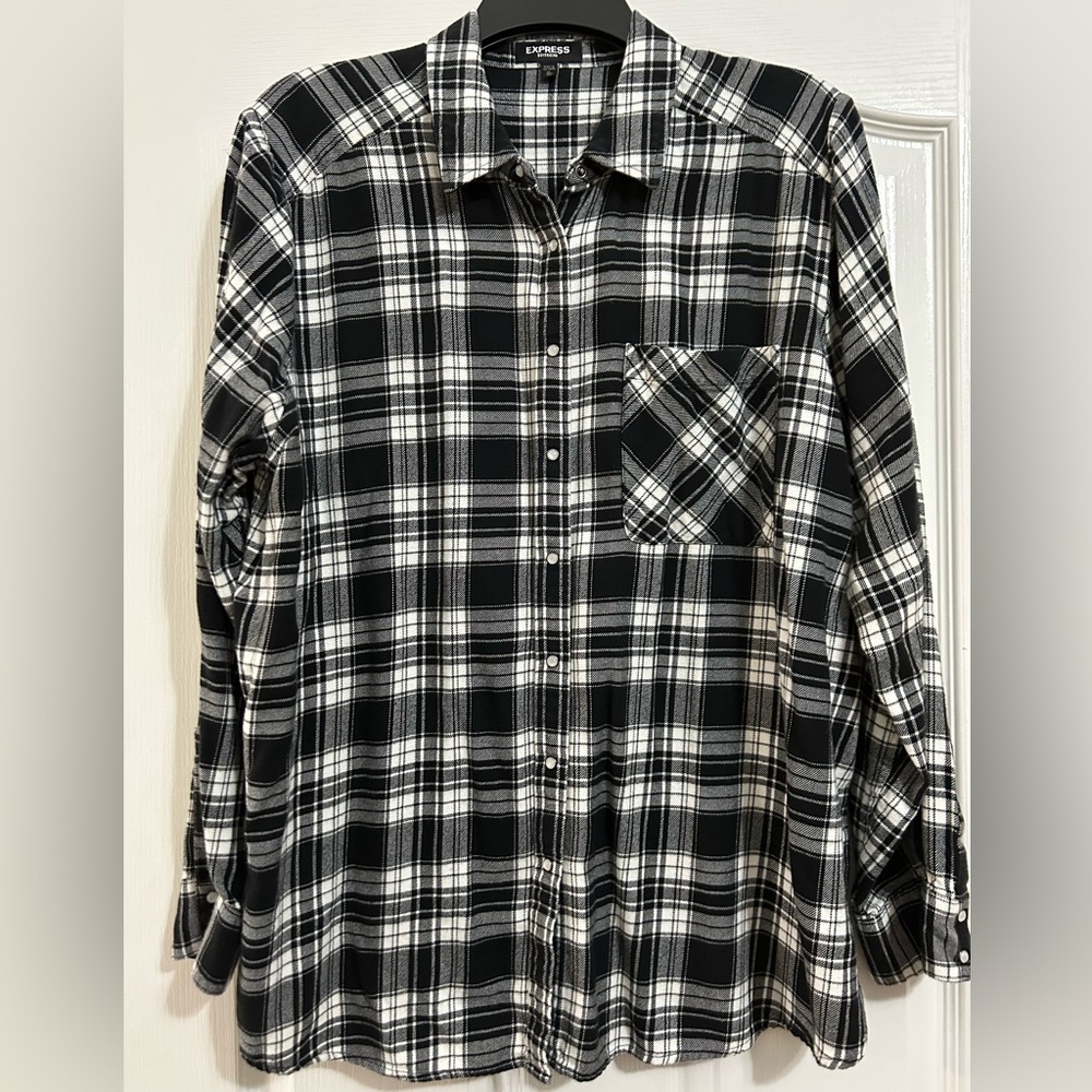 Express Snap Front Plaid Shirt